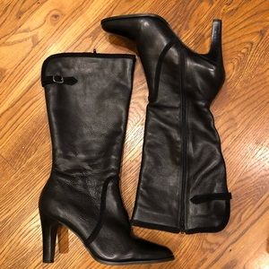 Liz Claiborne Flex Blk Leather Boots 10M